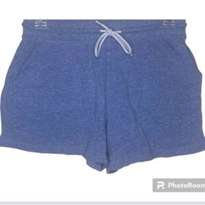 Athletic Works Juniors Knit Shorts S/CH Light Blue White Pockets Drawstring